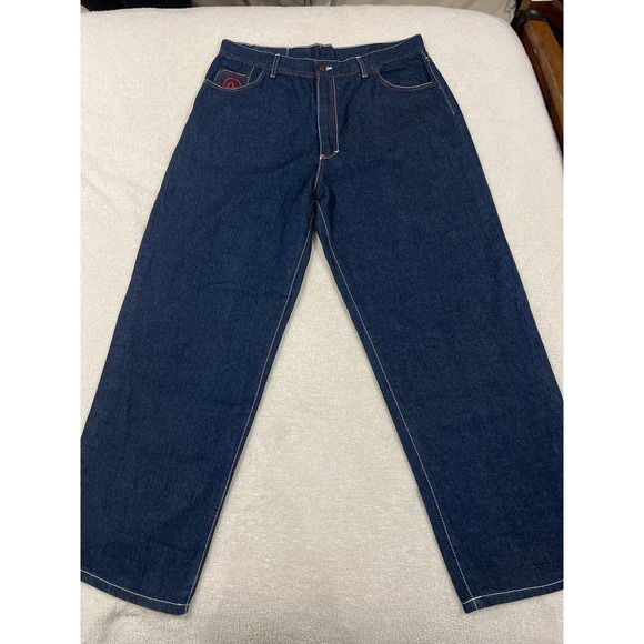 Vintage Mens Evisu Indigo Genes Made In Japan Blue Denim Jeans Size 42‎ Baggy